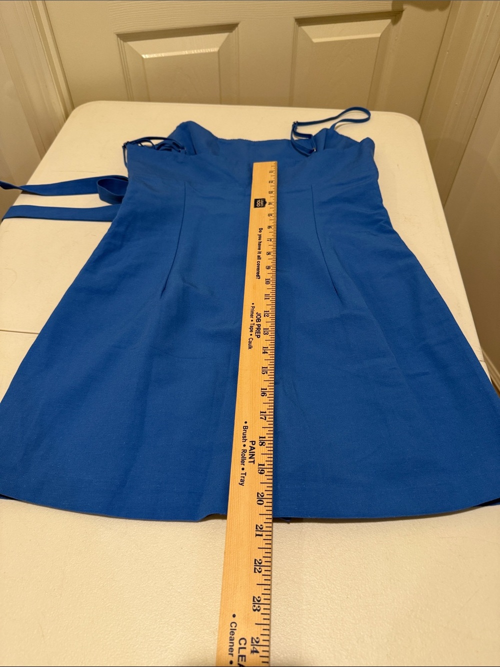 Zara Cobalt Blue Wedding Guest Mini SKORT Cutout Side Tie Spaghetti Strap S - Picture 12 of 16
